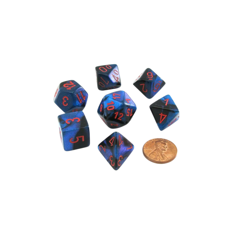 CHX26458 - Chessex 7 Die Set Black Starlight/Red Gemini