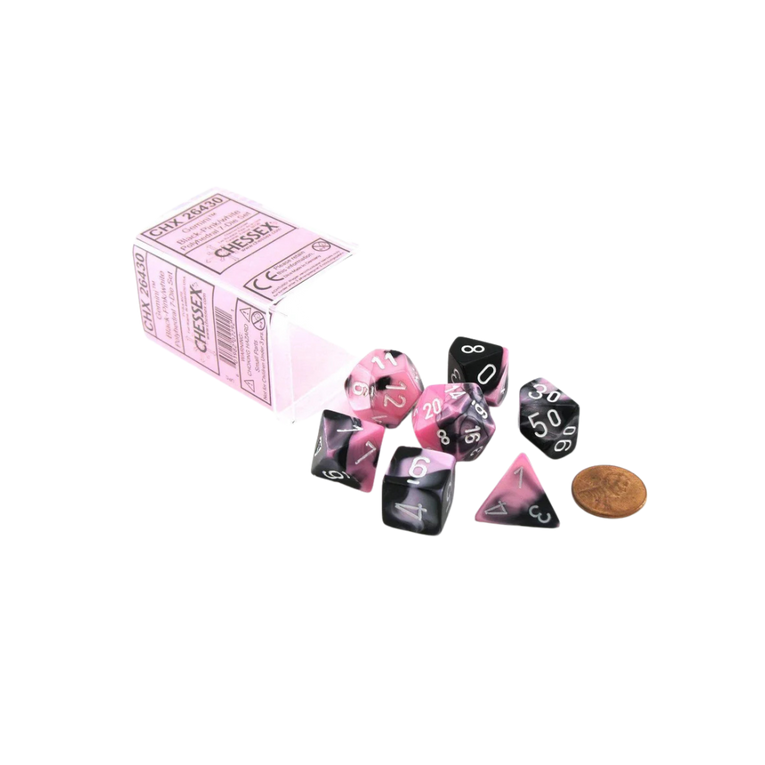 CHX26430 - Chessex 7 Die Set Black Pink / White Gemini
