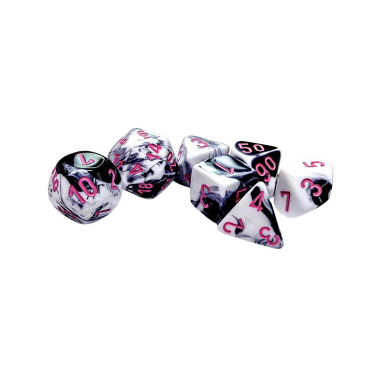 CHX26469 - Chessex 7 Die Set Gemini Black White/Pink