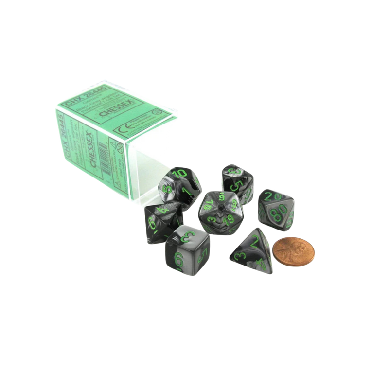 CHX26440 - Chessex 7 Die Set Black Purple/Gold Gemini