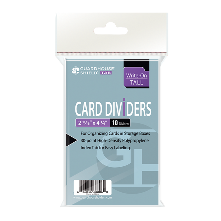 Trading Card Dividers - White Tall (Write On)