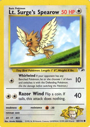Lt. Surge's Spearow (83)