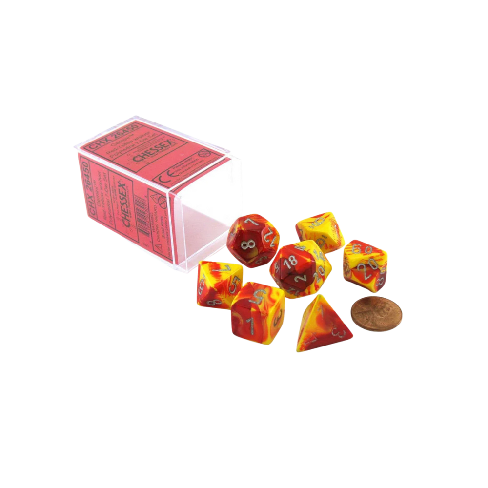 CHX26450 Chessex 7 Die Set Red-Yellow/Silver Polyhedral