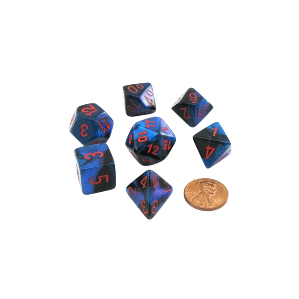 CHX26458 - Chessex 7 Die Set Black Starlight/Red Gemini