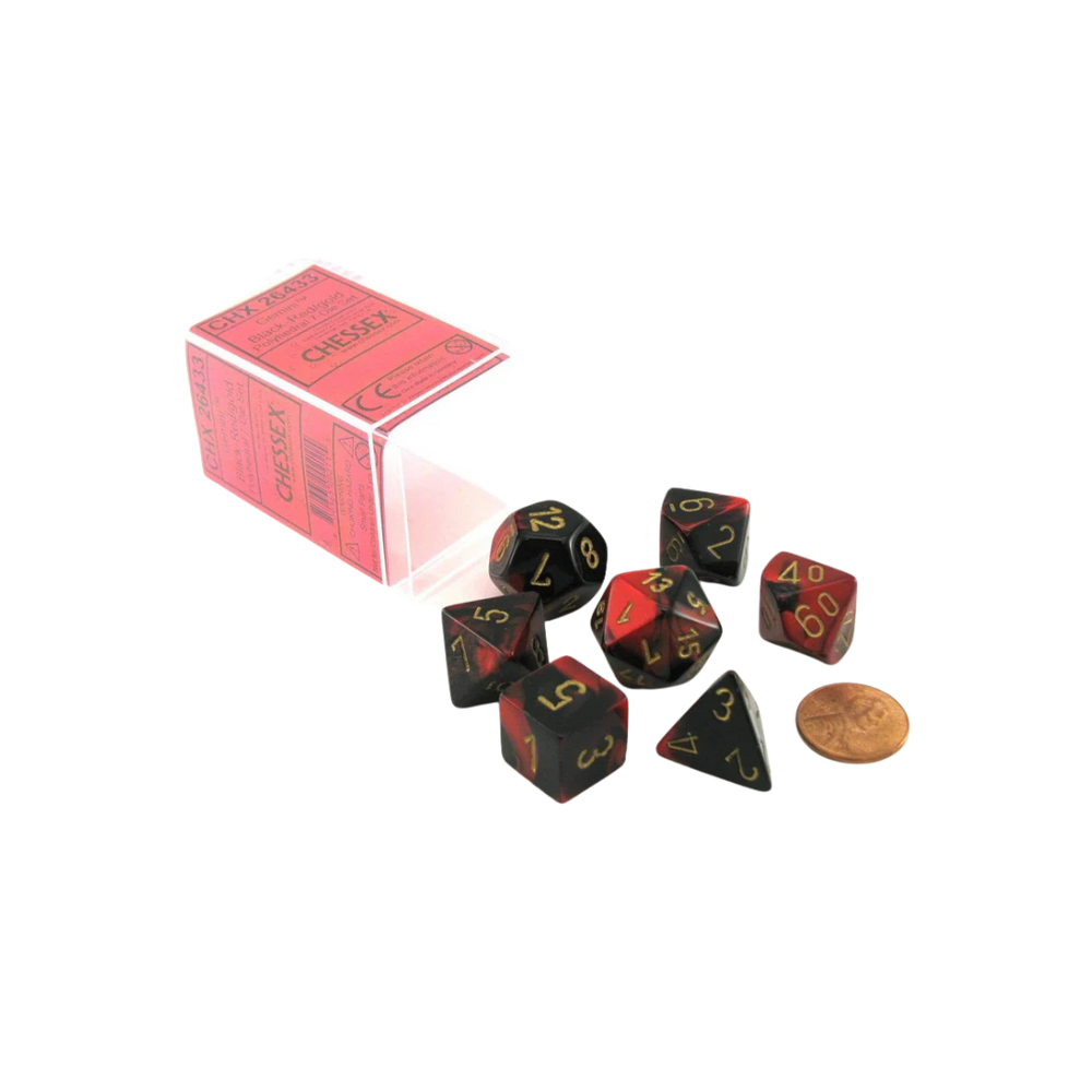CHX26432 - Chessex 7 Die Set Purple Steel/White Gemini