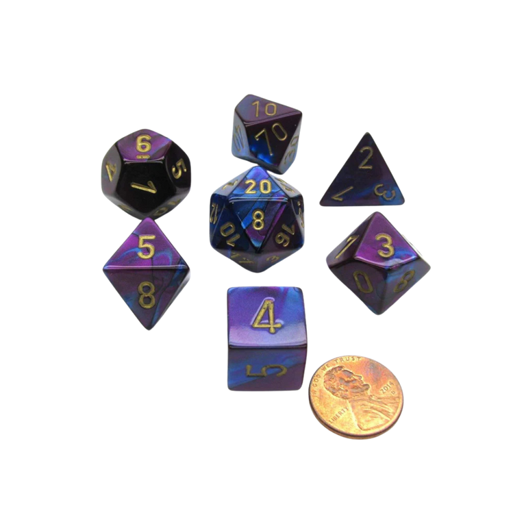 CHX26428 - Chessex 7 Die Set Blue Purple/Gold Gemini