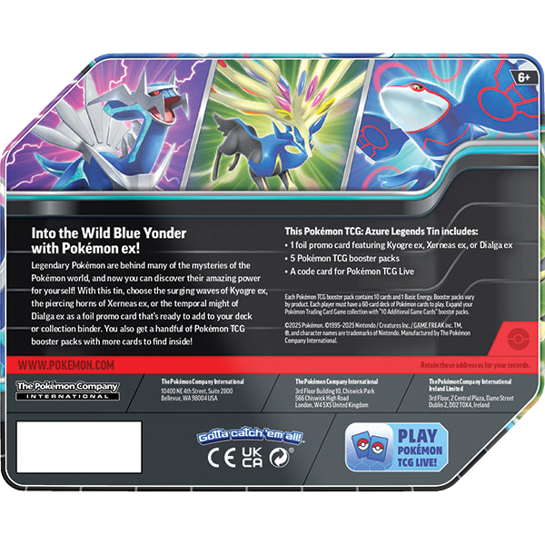 Pokemon TCG: Azure Legends Tin [Dialga ex]