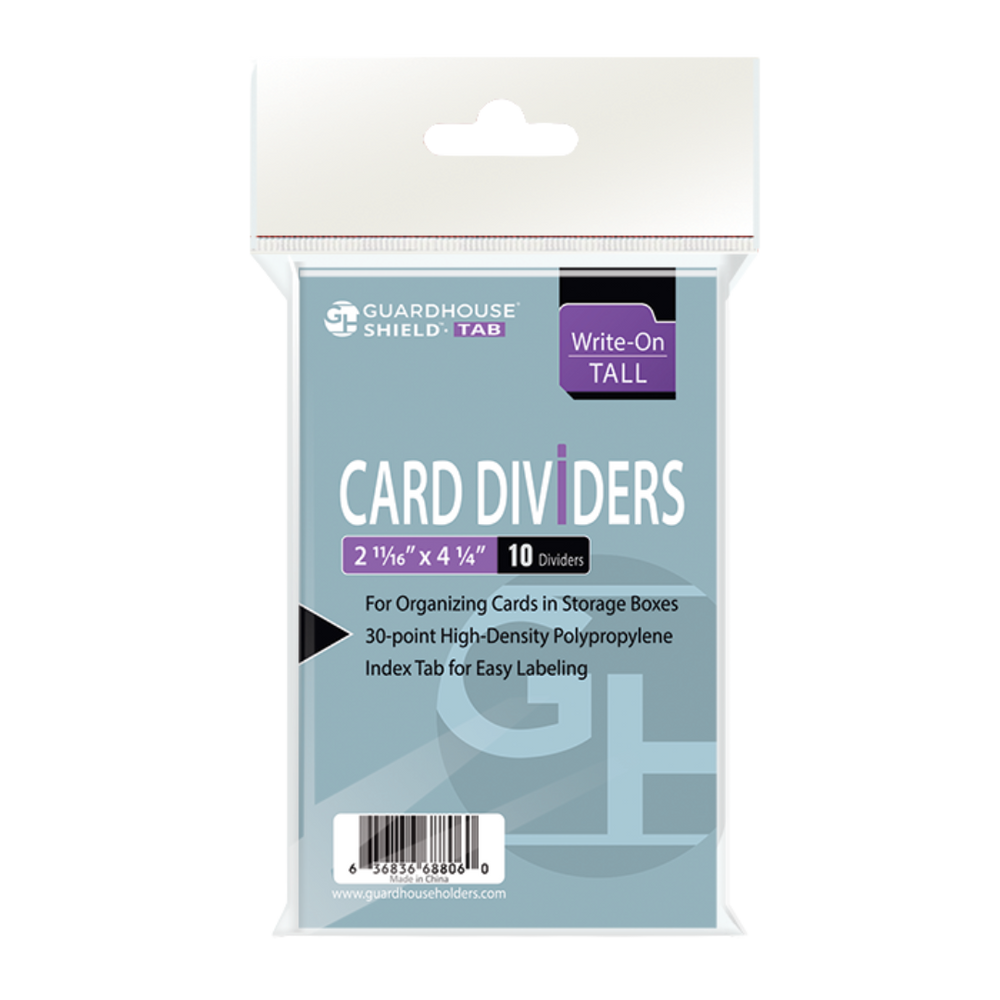 Trading Card Dividers - White Tall (Write On)
